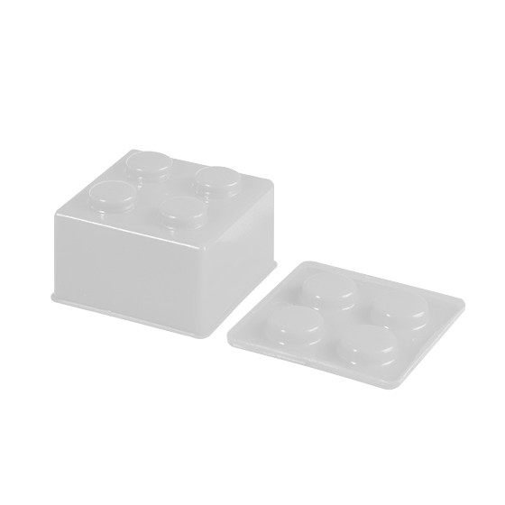White Building Block Jello Mold Container 100 ml BPA Free